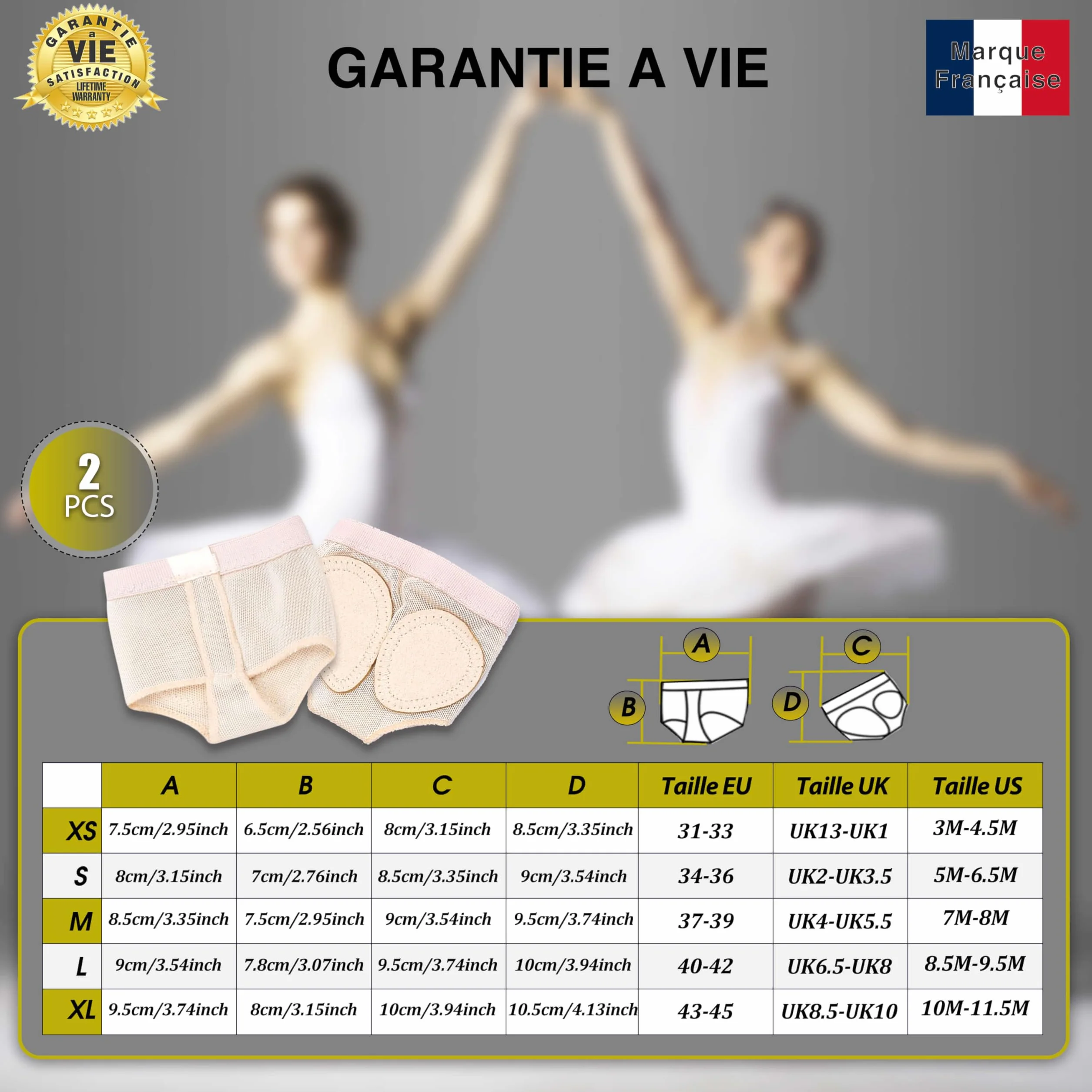 Pedilles Danse Antidérapant Coussinet Pied pour Ballet Classique Yoga Gym Modern Jazz Protection Ballerine
