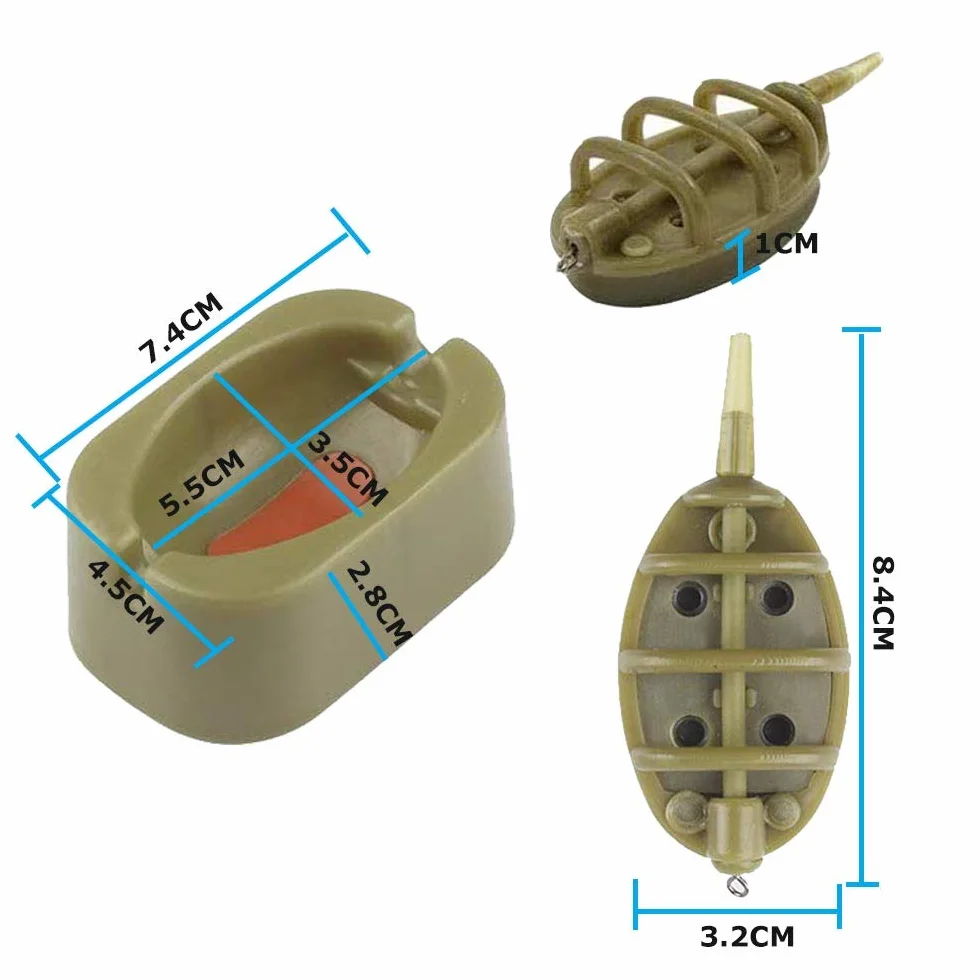 Feeder Mangeoires Plastique Pêche Carpe 15g 20g 25g 30g 35g 40g 50g 60g