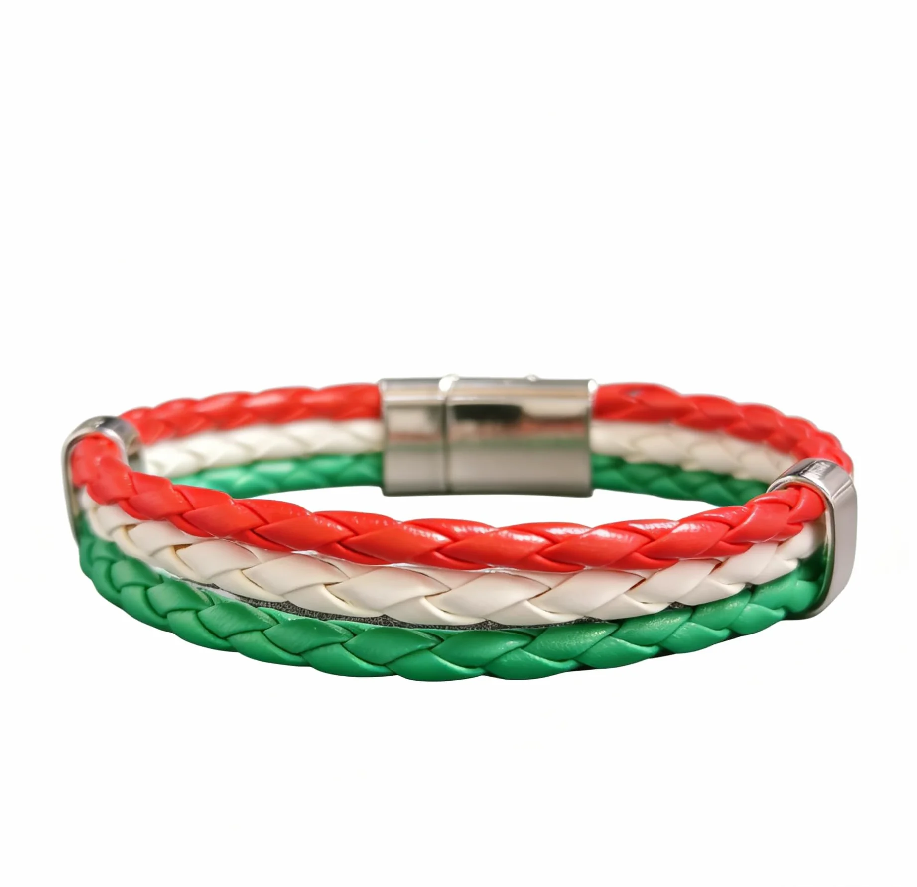 Bracelet en cuir tissé pour fans de football, fermeture en alliage d'acier, soutien équipe nationale
