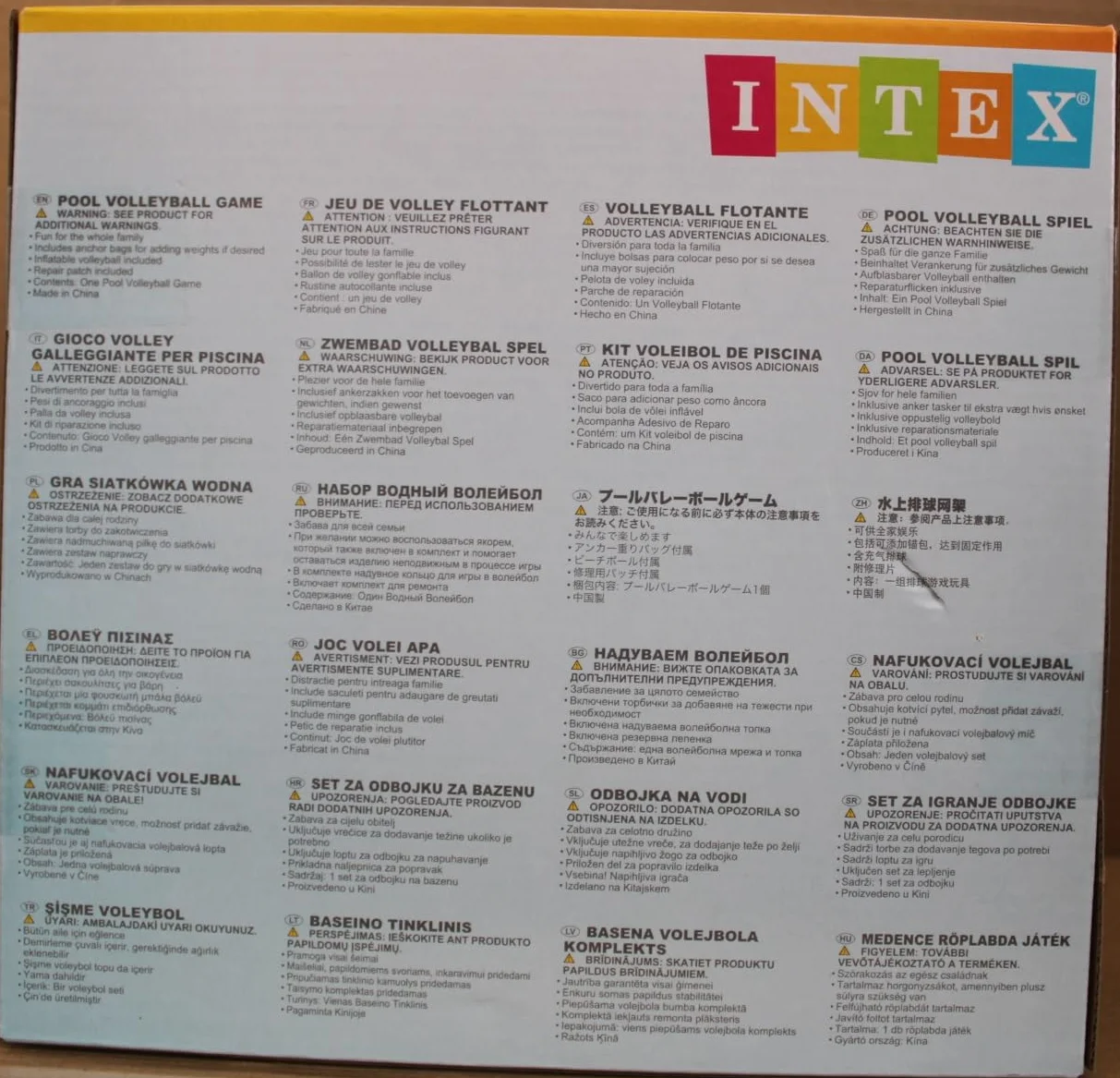 Intex Jeu de ballon d'eau gonflable Filet de volley-ball