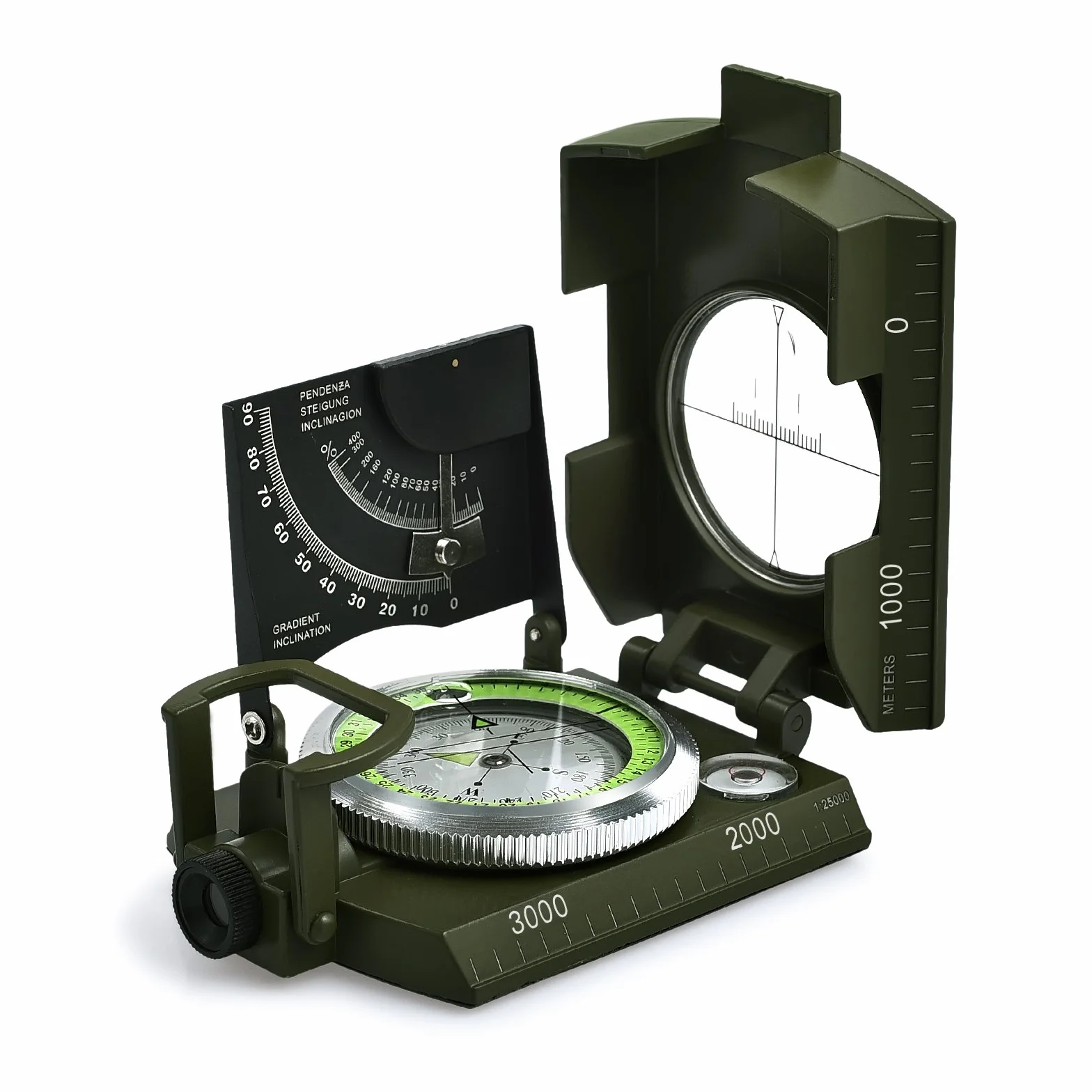 Proster Boussole de Randonnée Professionnelle avec Clinomètre – Boussole Militaire Étanche IP65 Navigation et Orientation