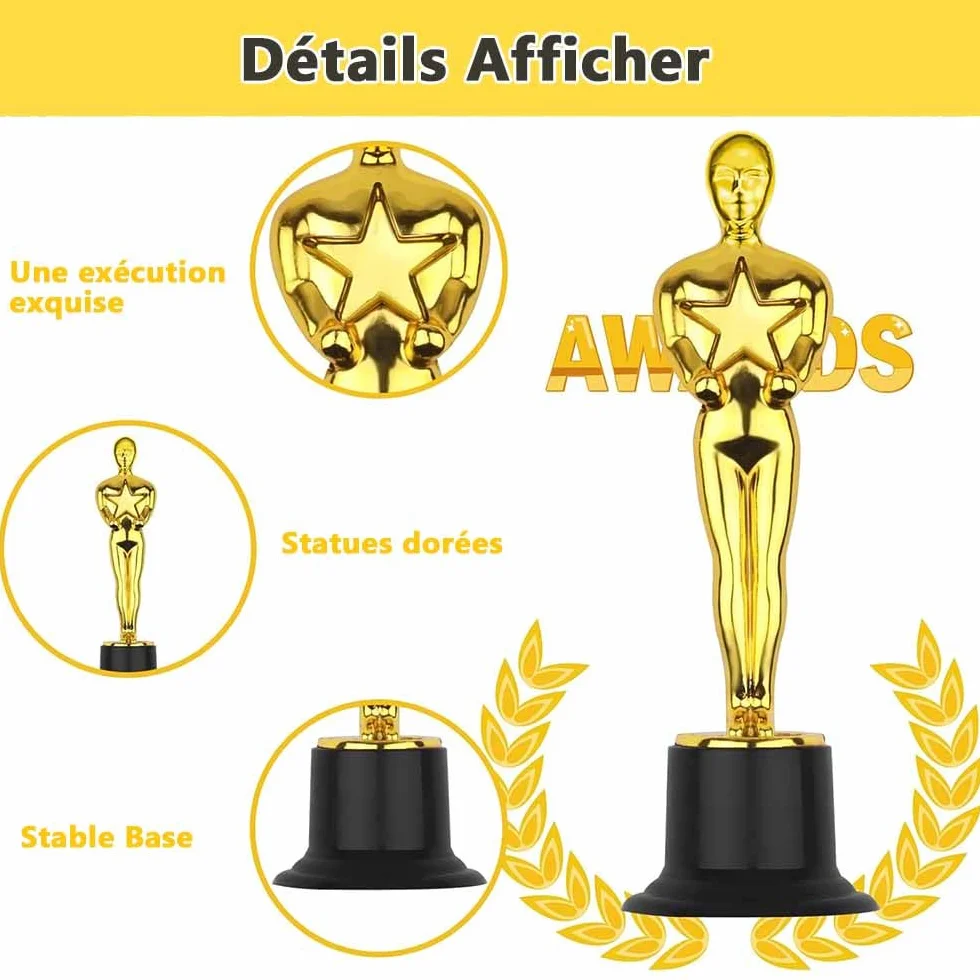 Trophées en Plastique Personnalisables 12 Pièces pour Football Enfants