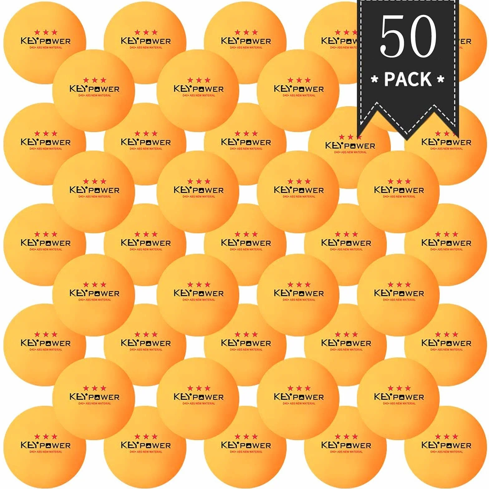 Lot de 100 Balles de Tennis de Table en Résine ABS 40 mm 3 Étoiles