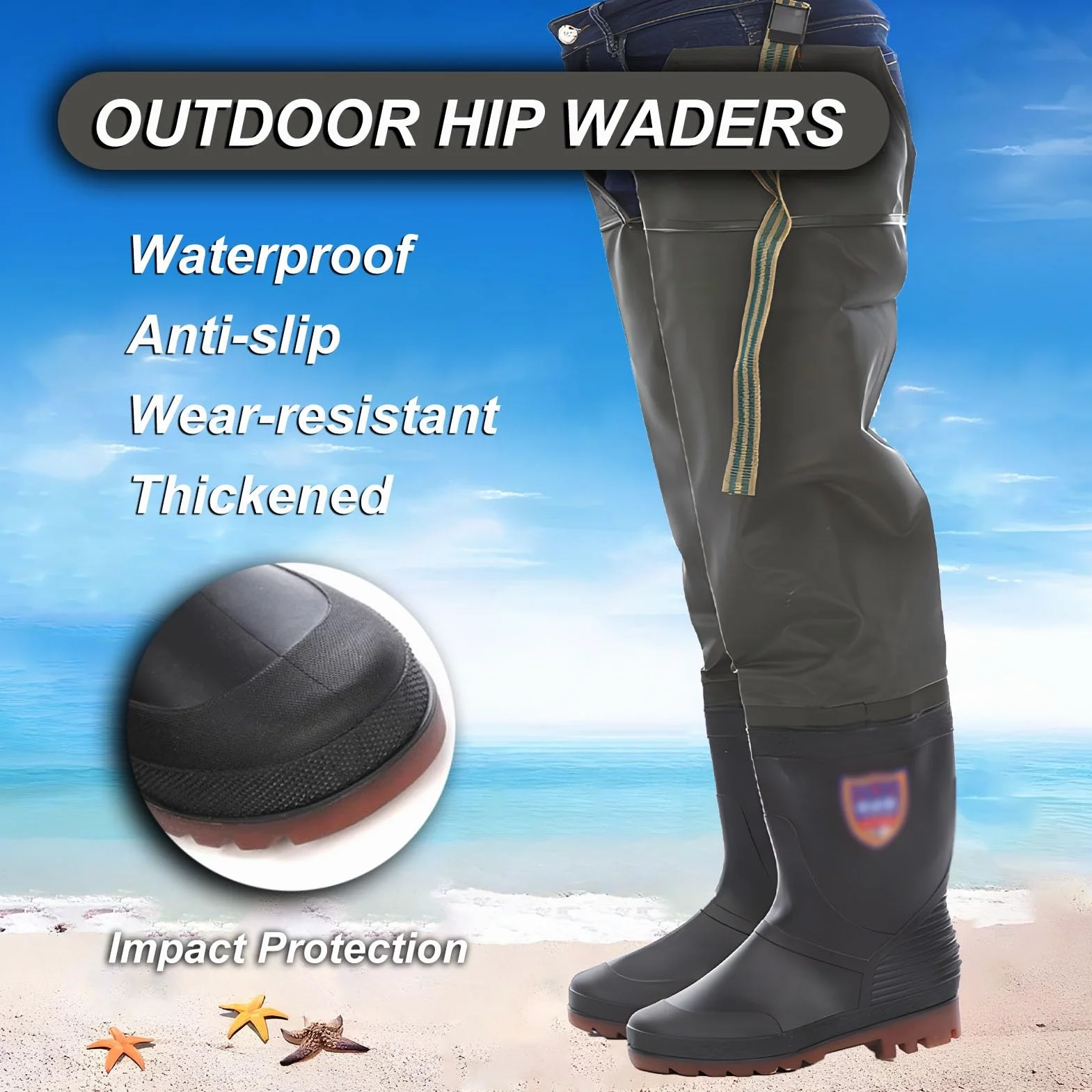 BootfootWader De Pêche Isolé Et Imperméable Cuissardes De Hanche Hommes Femmes 42 EU