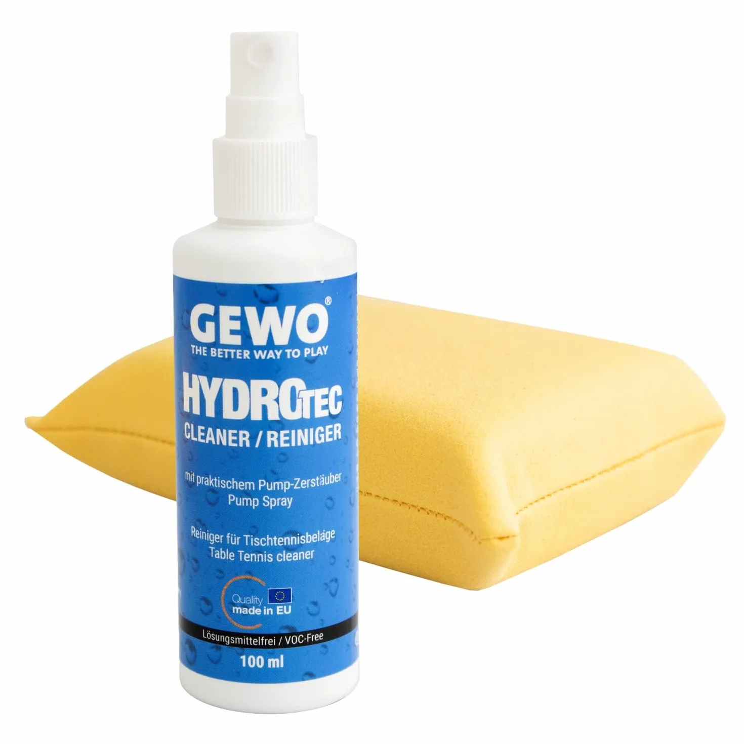 Gewo HydroTec Kit de Nettoyage Tennis de Table 100 ML Spray Grip éponge absorbante