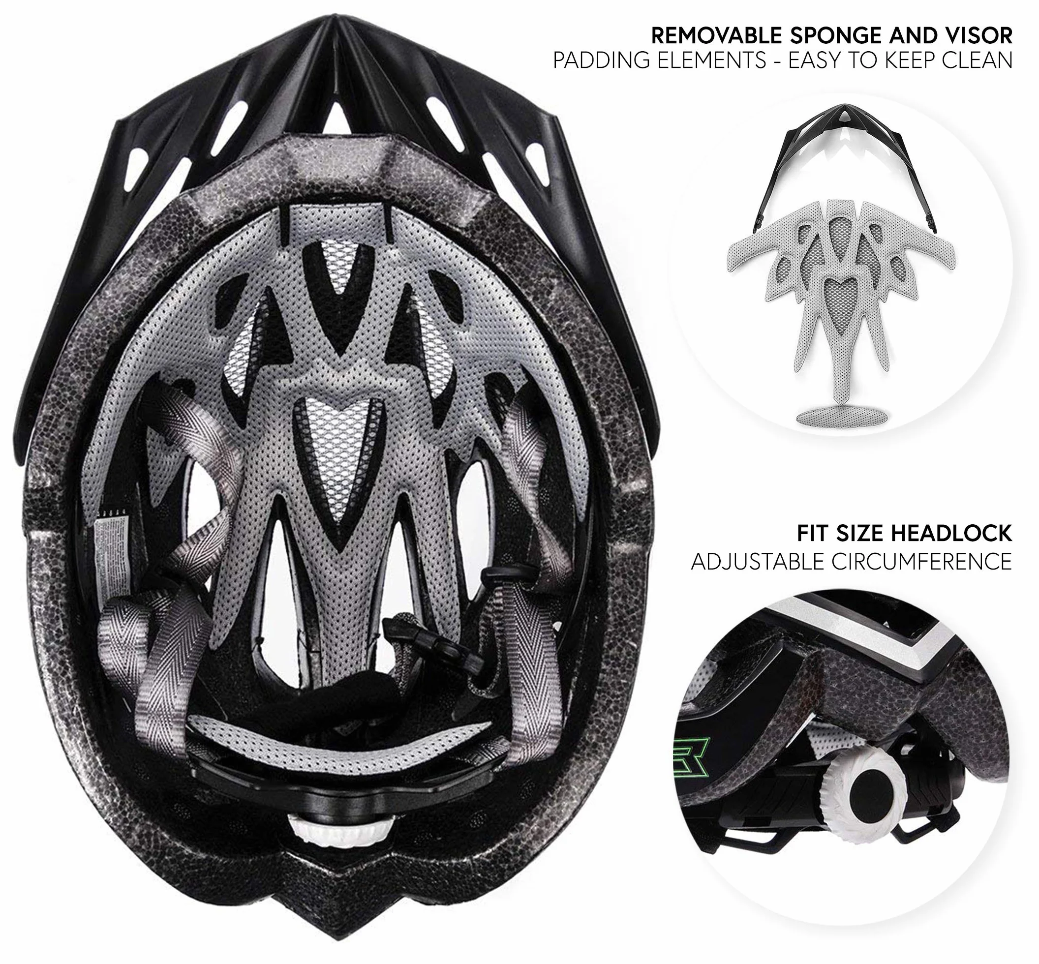 Casque Vélo VTT VTC Adulte Unisexe Réglable Sport BMX Skate Scooter Sécurité Gruver