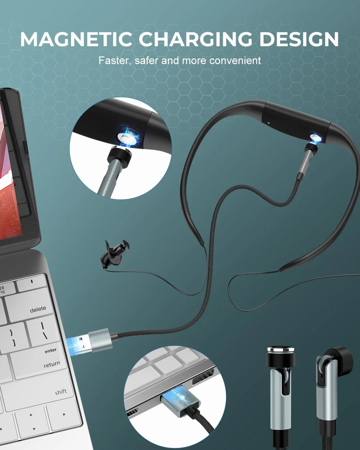 Tayogo Lecteur MP3 Natation IPX8 8GB Étanche avec Revêtement Silicone 20 Heures