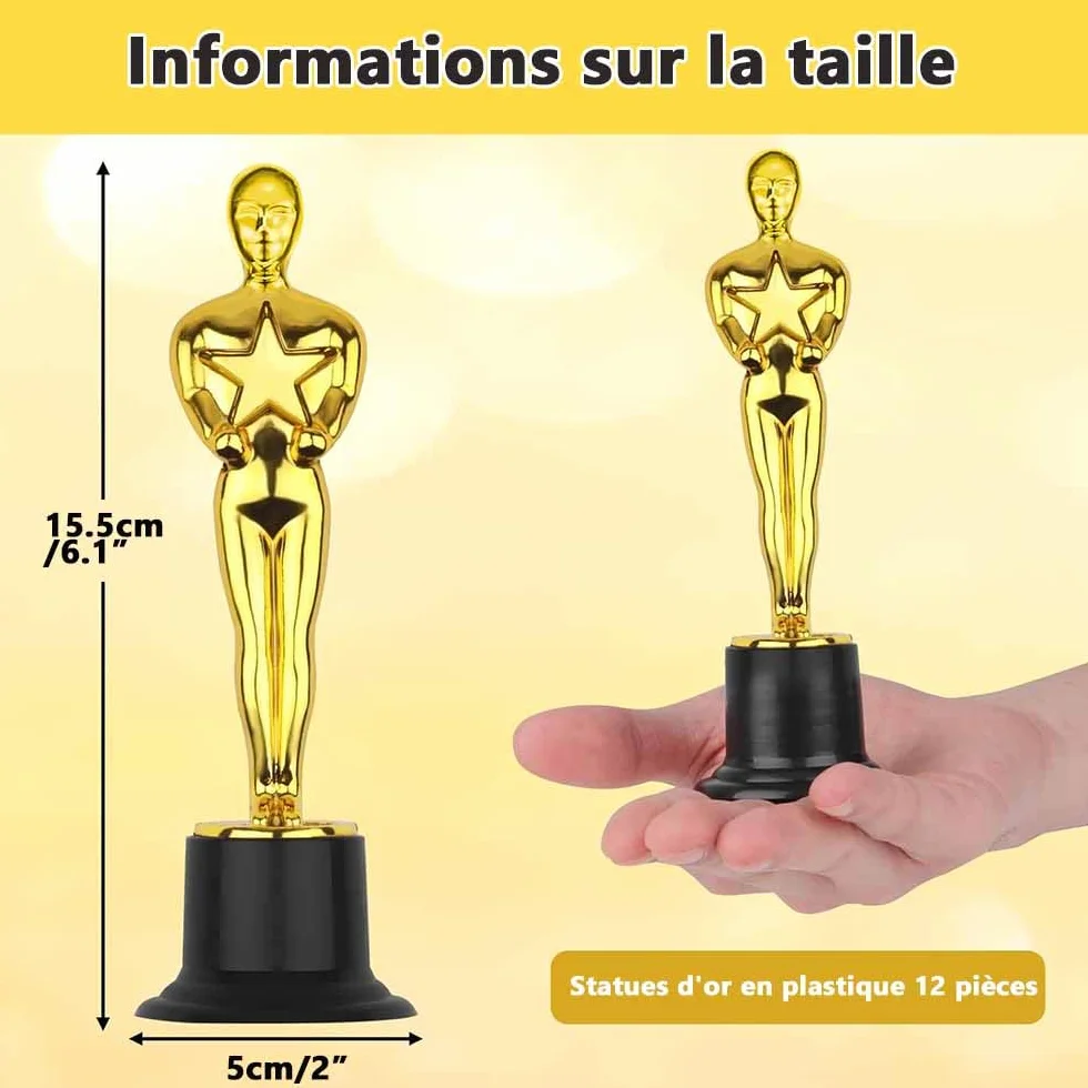 Trophées en Plastique Personnalisables 12 Pièces pour Football Enfants
