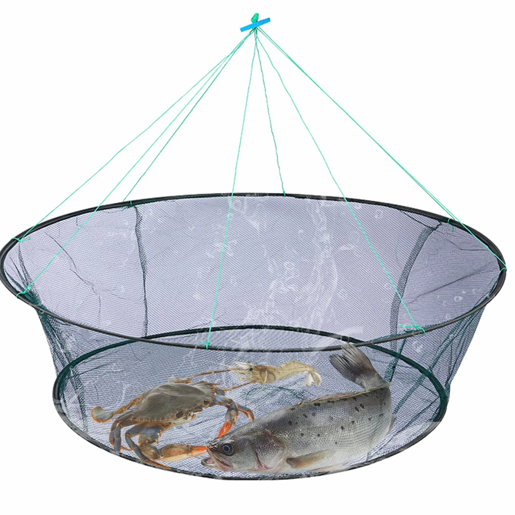 Filet de Pêche Pliant Portable Piège à Mailles pour Ménés Homard Crevettes Crabe