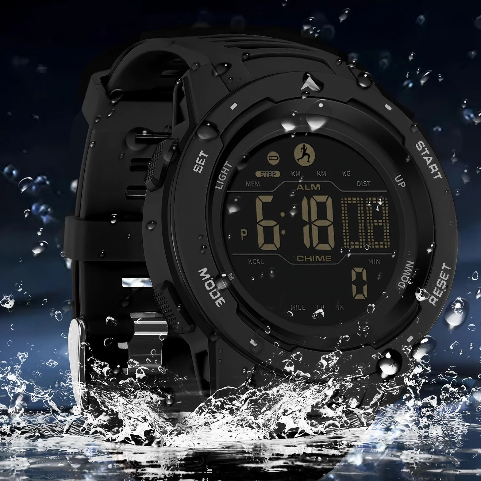 Flintronic Montre Podomètre sous-Marin de Plongée avec Comptage de Pas Calories Distance