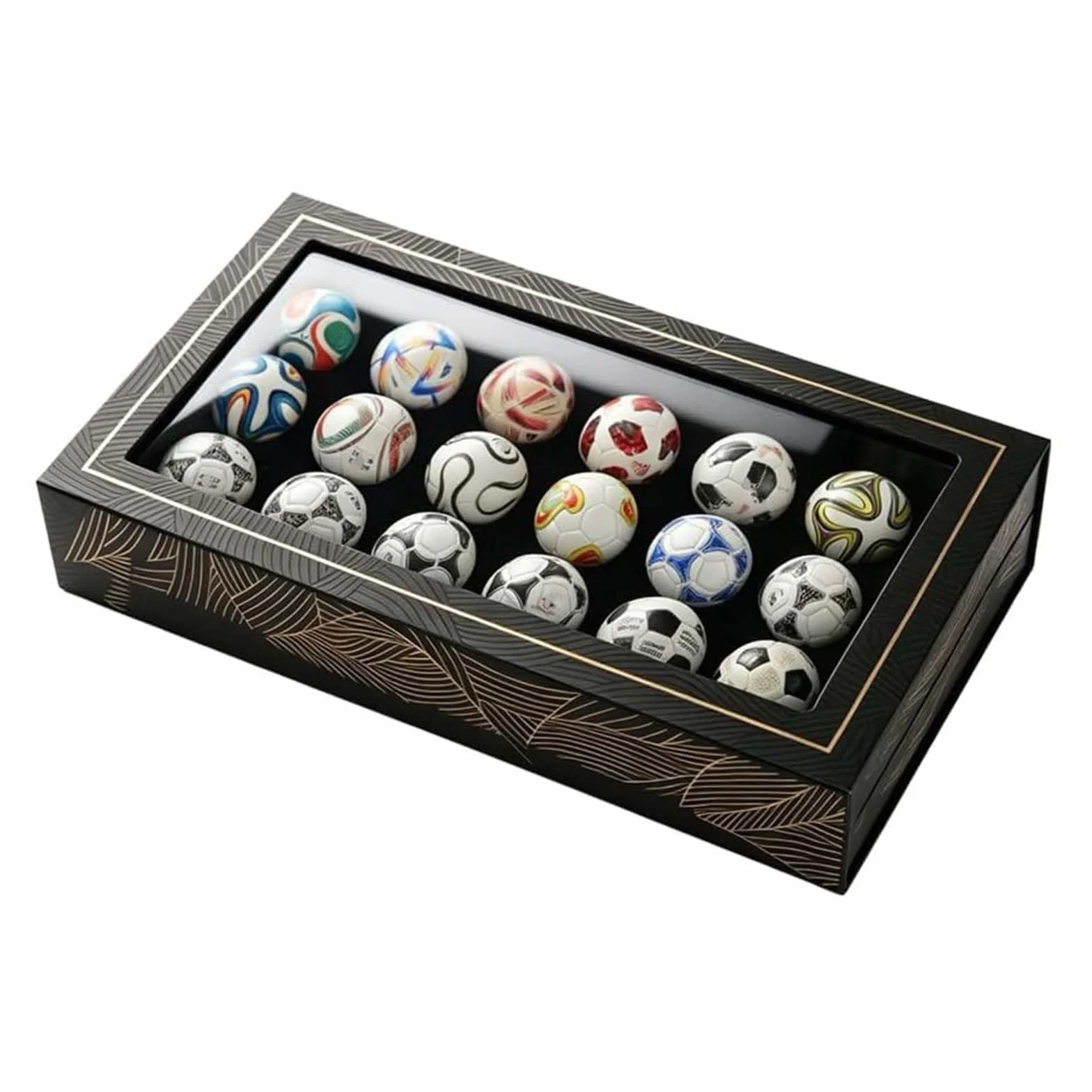 Mini ballon de football fabriqué à la main - Figurines de collection 1970-2026 - Réplique de football mondial - Cadeau pour fans de football