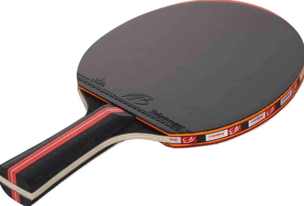 Raquettes de Tennis de Table Professionnelles Lot de 2 avec 3 Balles 7 Couches Bois Peuplier Éponge 2 mm