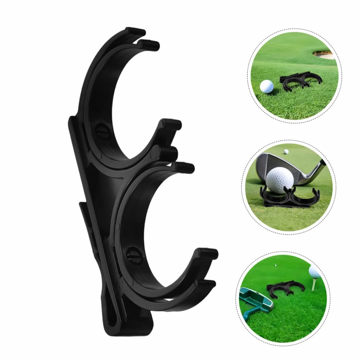 Porte-balles de Golf Rotatif Pliable en Plastique Noir Lot de 5 Clips Doubles