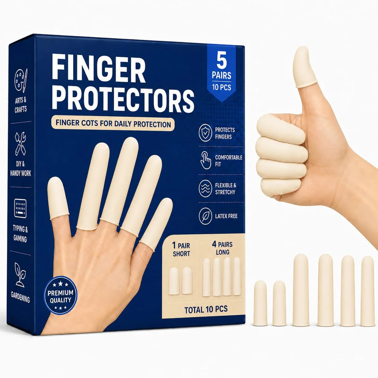 Pnrskter Protège doigt en gel - 10 PCS Protection des doigts en silicone pour arthrite, fissuration