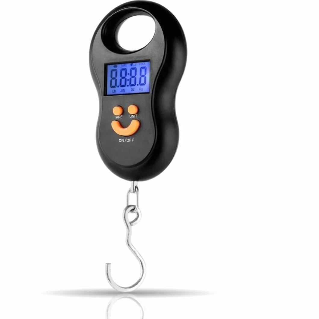 Balance de Pêche Électronique Portable 40 kg avec Crochet Digital, Écran LCD Rétroéclairé, Précision 10g, TARE & HOLD