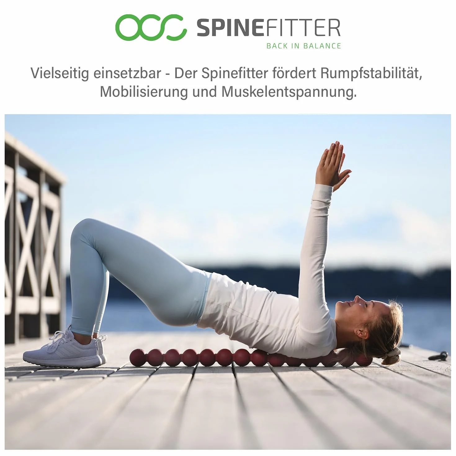 Sissel Spinefit Appareil de massage dos bleu soulager tensions blocages Pilates Yoga colonne vertébrale maison