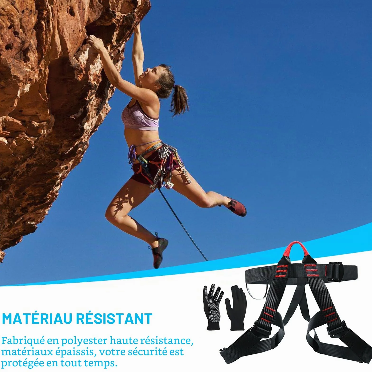 Harnais d'escalade anti-chute ceinture de sécurité pour sauvetage alpinisme équipement hommes femmes