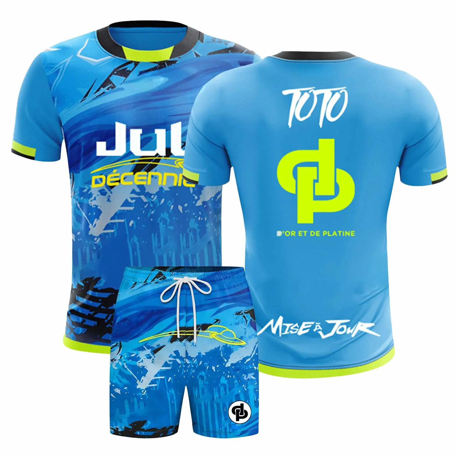 JUL Maillot de Foot Enfant Adulte Hommes Femmes avec Nom Numéro T Shirt Football Streetwear Sport