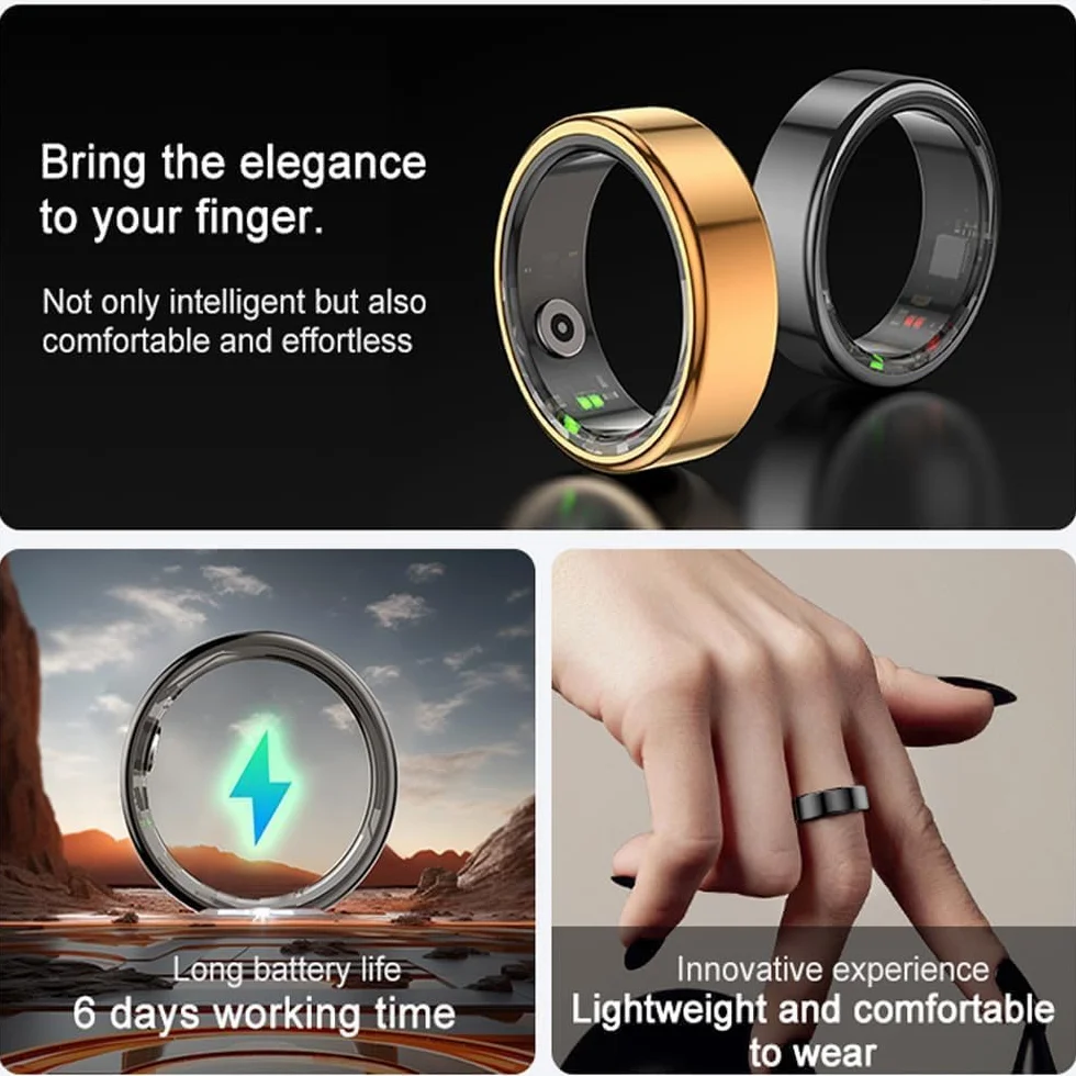 Smart Ring Moniteur de fréquence cardiaque IP68 étanche pour homme
