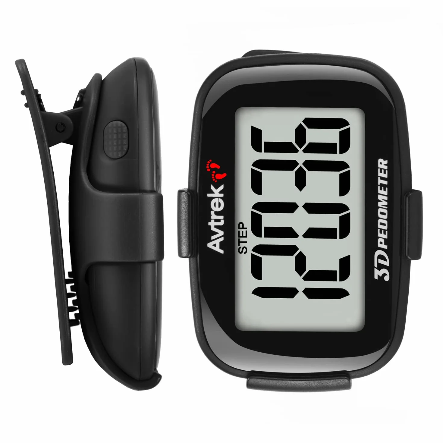 AVTREK Compteur de Pas 3D précis pour Marche écran géant podomètre numérique Course Affichage Temps rétroéclairage LED