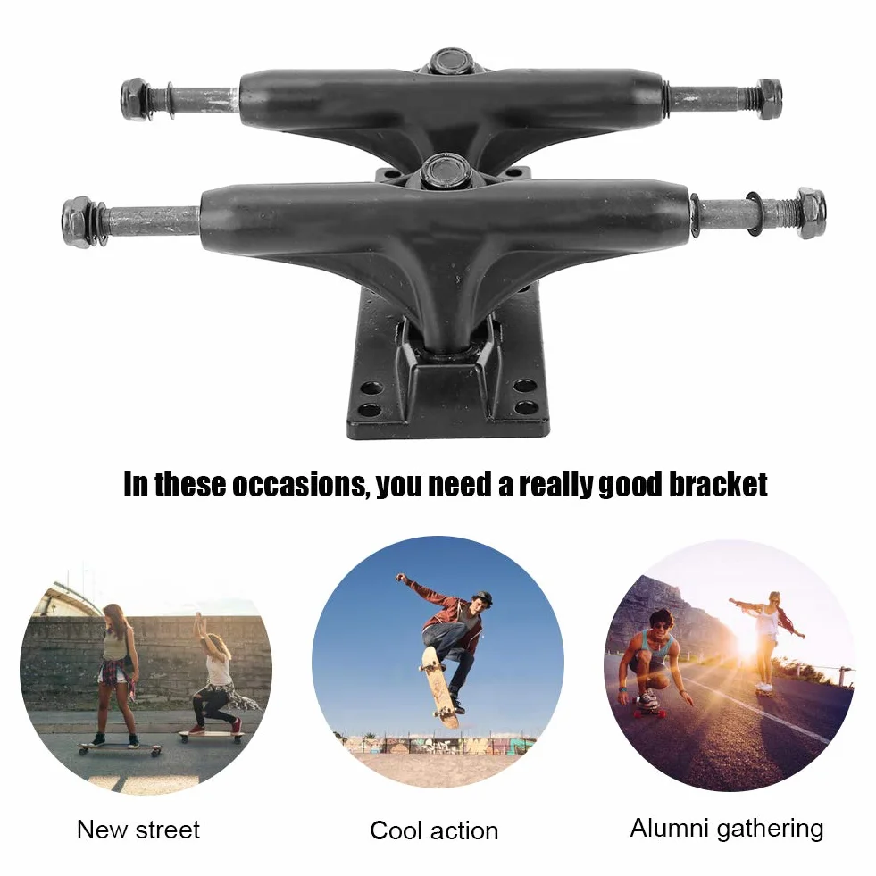 Alomejor Trucks de Skateboard en Alliage Alu-Magnésium 2 pcs – Réglables pour Planche à roulettes, Longboard