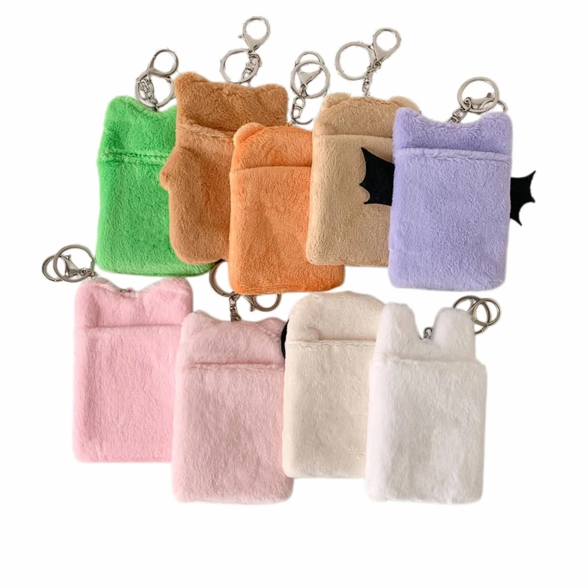 Porte-Photo Lapin Mignon avec Porte-Clés, Étui Protection Photocards Carte Bancaire, Décoration Sac à Dos