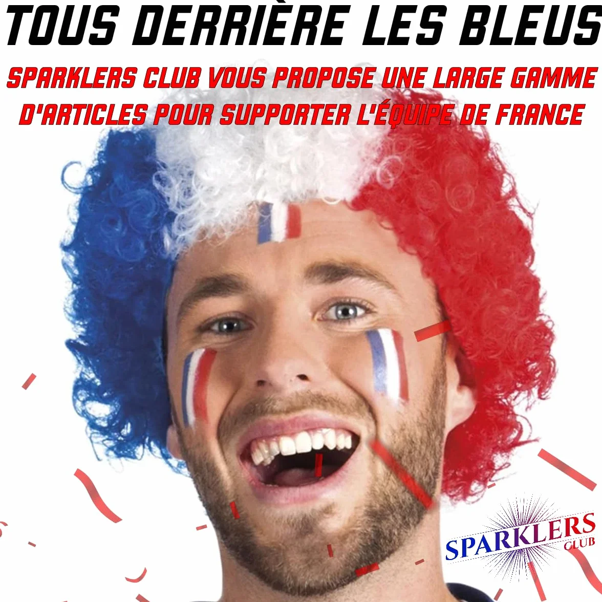 Maquillage Tricolore en Stick Bleu Blanc Rouge x2 pour Supporter l'équipe de France