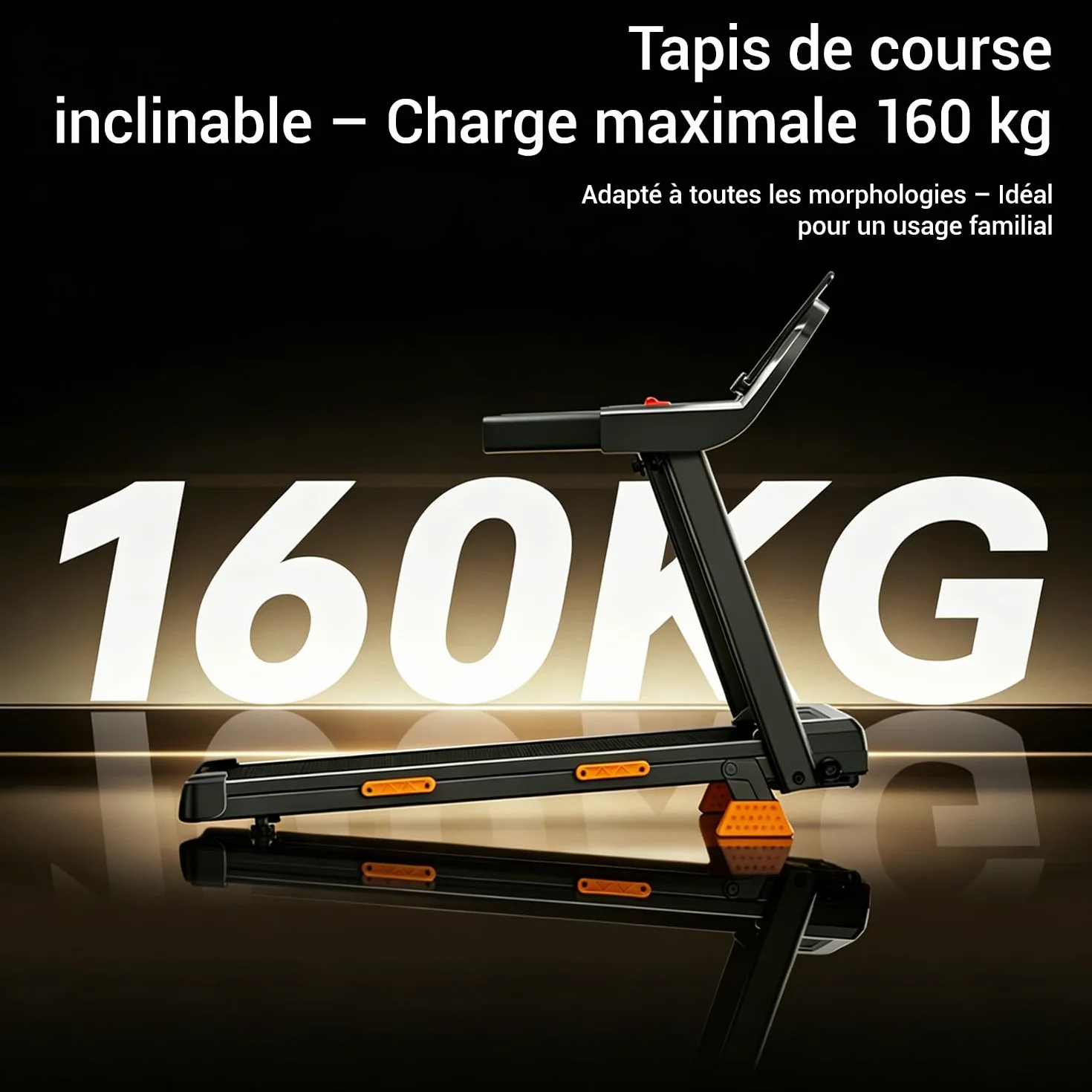 LONTEK Tapis de Course Pliable Inclinable 15% 12KM/H avec Moteur 3,0 CV Charge Max. 136KG
