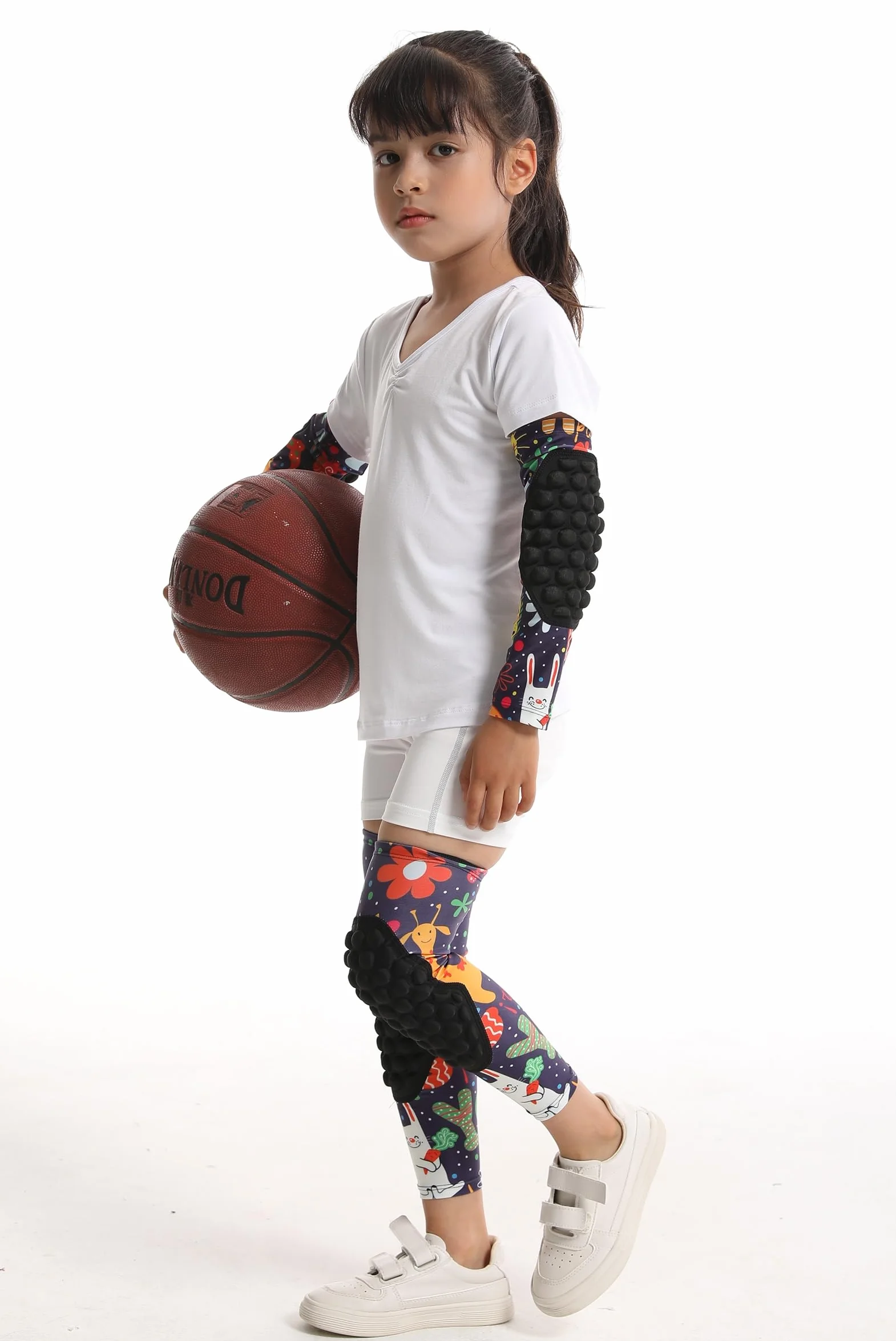 Manchons de compression rembourrés pour jeunes joueurs de basket-ball Topeter