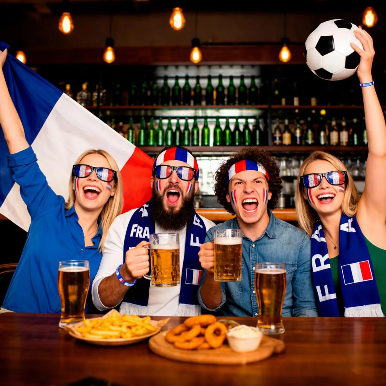Kit Supporter France 5 Pièces Maillot Équipe de France 2026 Accessoires Fan Coupe du Monde