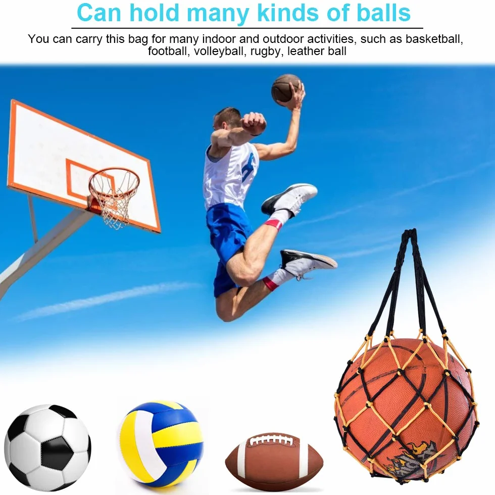 Sac pour Ballon avec Filet de Basket-Ball Étanche Sac à Bandoulière Portable Sac de Transport pour Basket-Ball Football Volley-Ball
