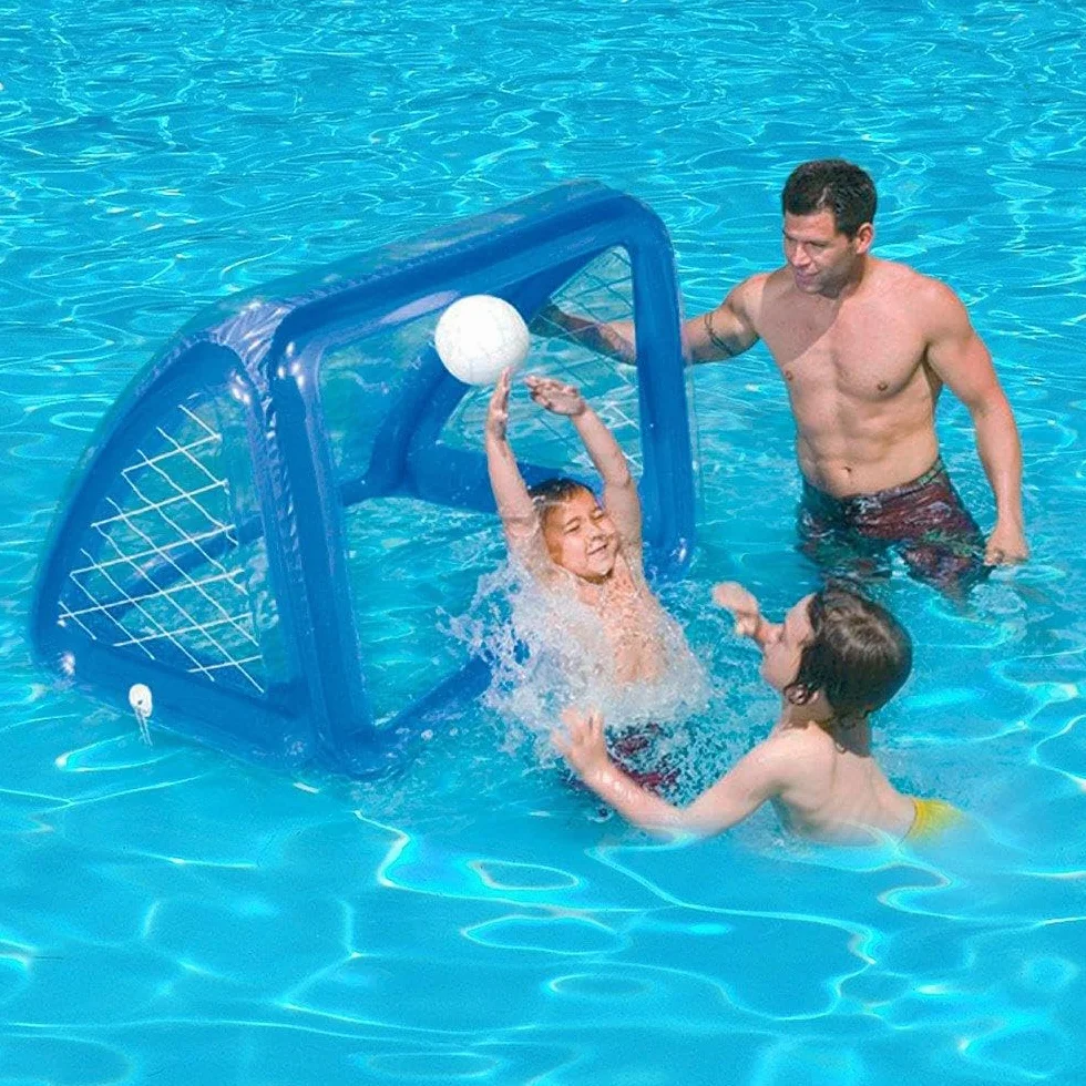 Filet water-polo gonflable pour piscine 140 x 89 cm, kit porte
