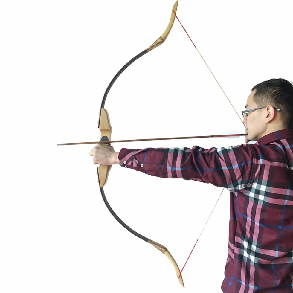 Arc Longbow Traditionnel à la Main 30-40 lbs Arc Recurve Chasse Mongole