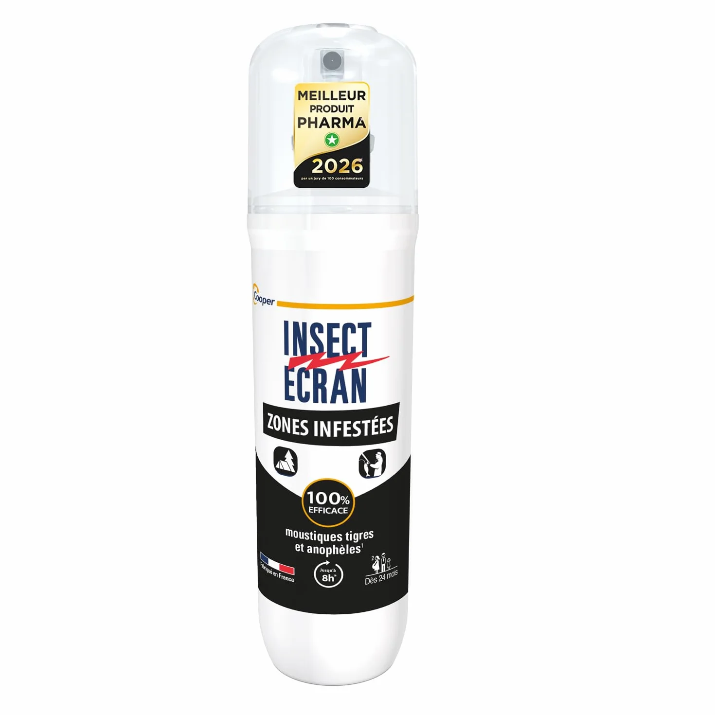 Spray répulsif anti-moustiques INSECT ECRAN 100 ml Protection 8h
