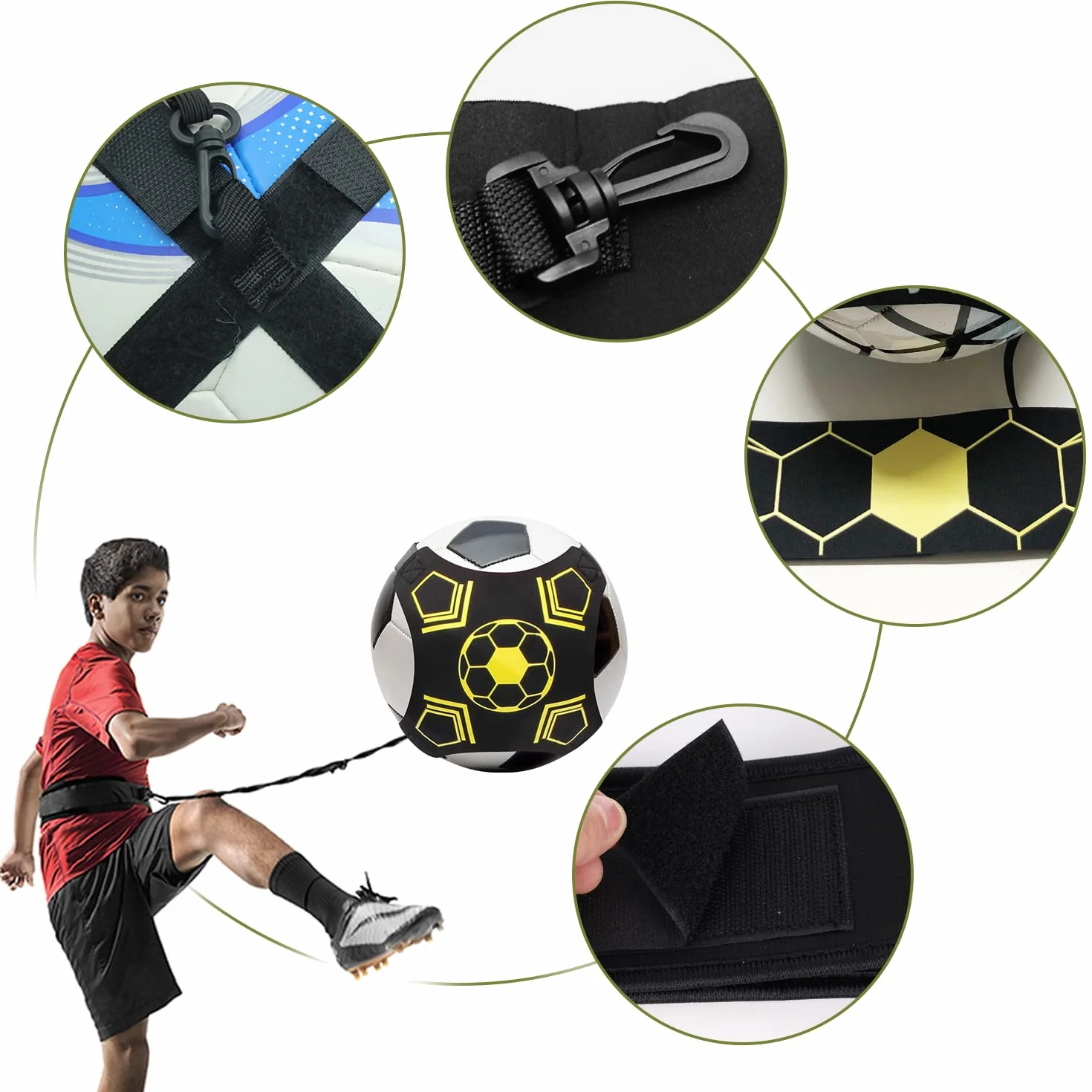 Ceinture d'entraînement de Football avec Sac en Filet, Longueur réglable