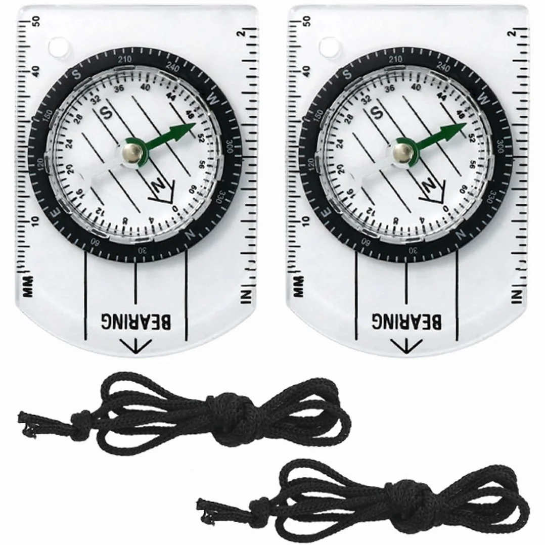 Multifonction Compas de Survie Militaire avec Règle de Mesure 12,5 x 6,0 cm pour Randonnée