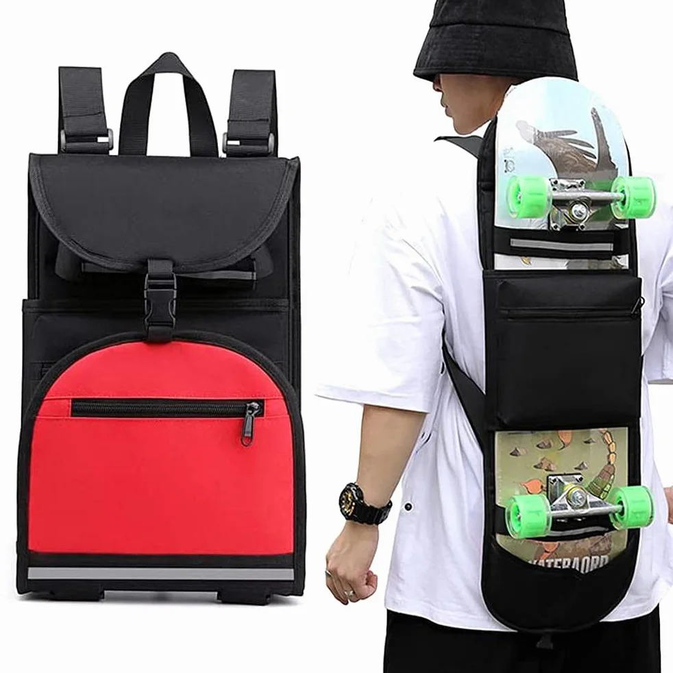 Sac à dos de planche à roulettes pliable avec bandoulière réglable