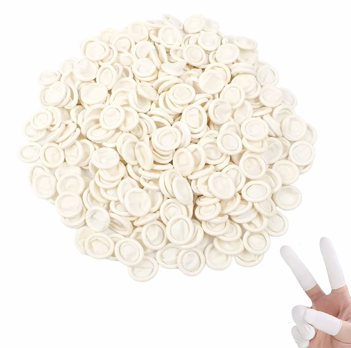 Doigtiers en Latex Couvre-Doigts Protecteur de Bout des Doigts pour Doigt Blessé Fissuré Nail Art DIY (Blanc)