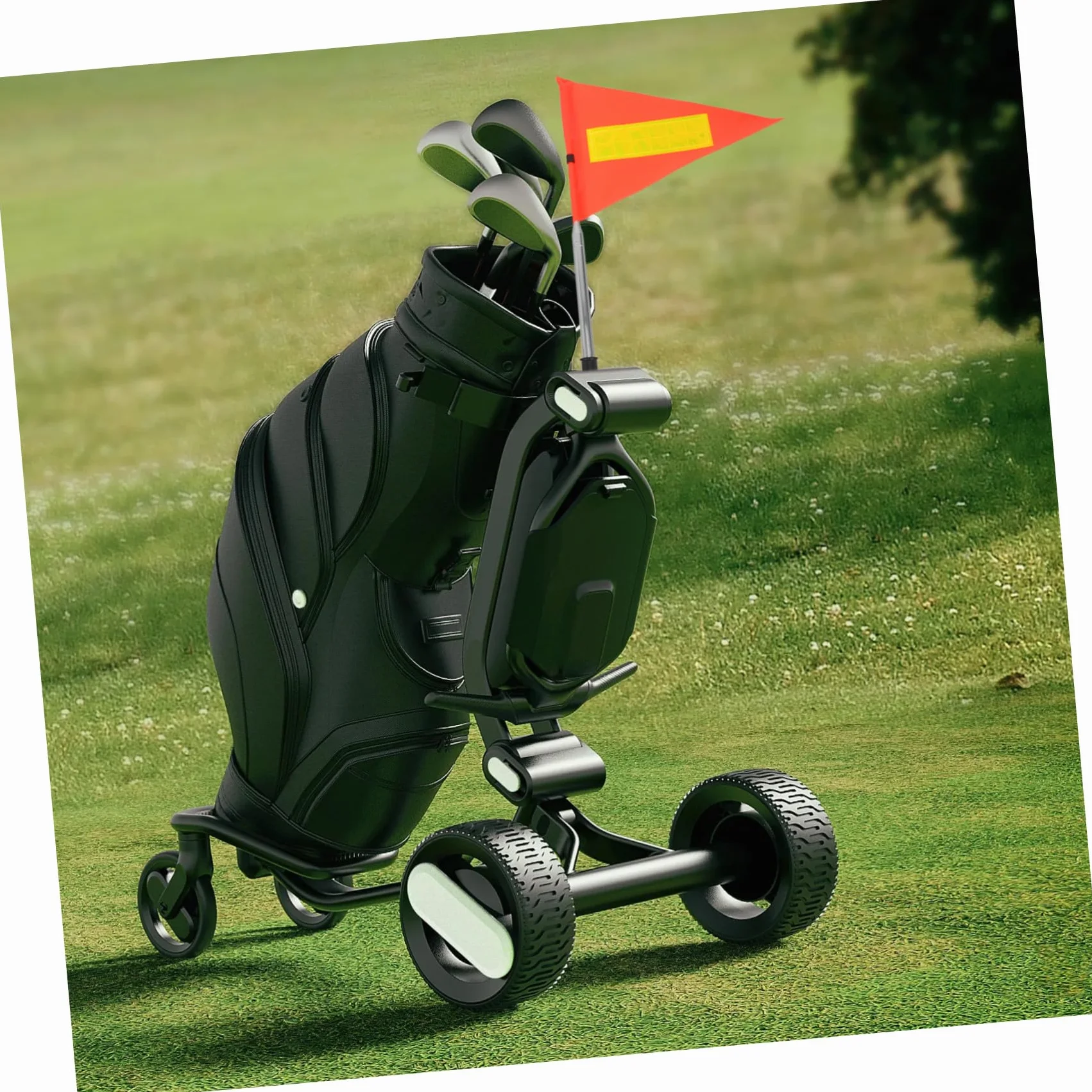 GALPADA Drapeau de Fauteuil Roulant Réfléchissant en PVC Mât Acier Inoxydable Hauteur Ajustable 1,2 m