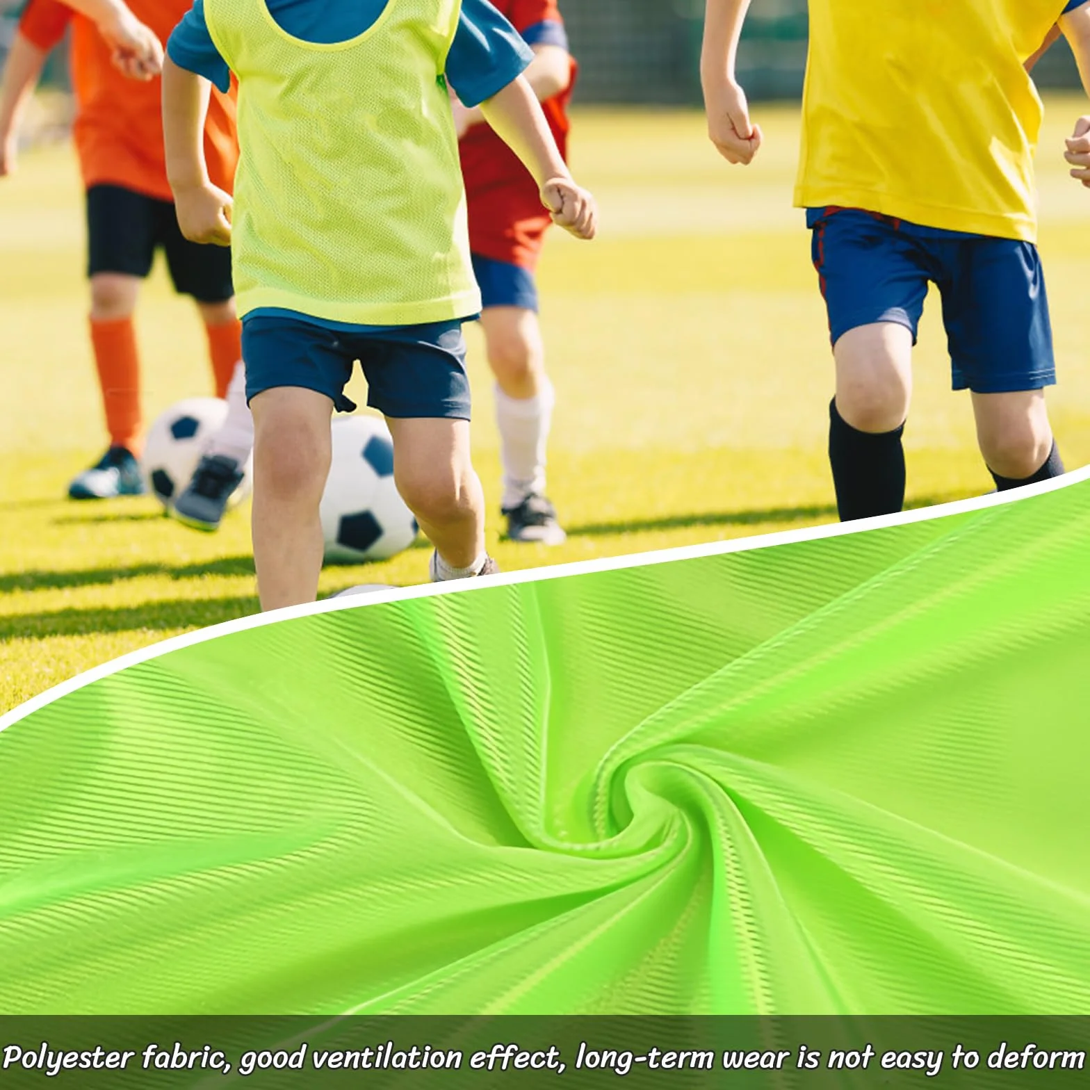 Lot de 6 Chasubles d'Entraînement Sport Enfants Football Gilet Professionnel Pratique Basket Rugby Hockey