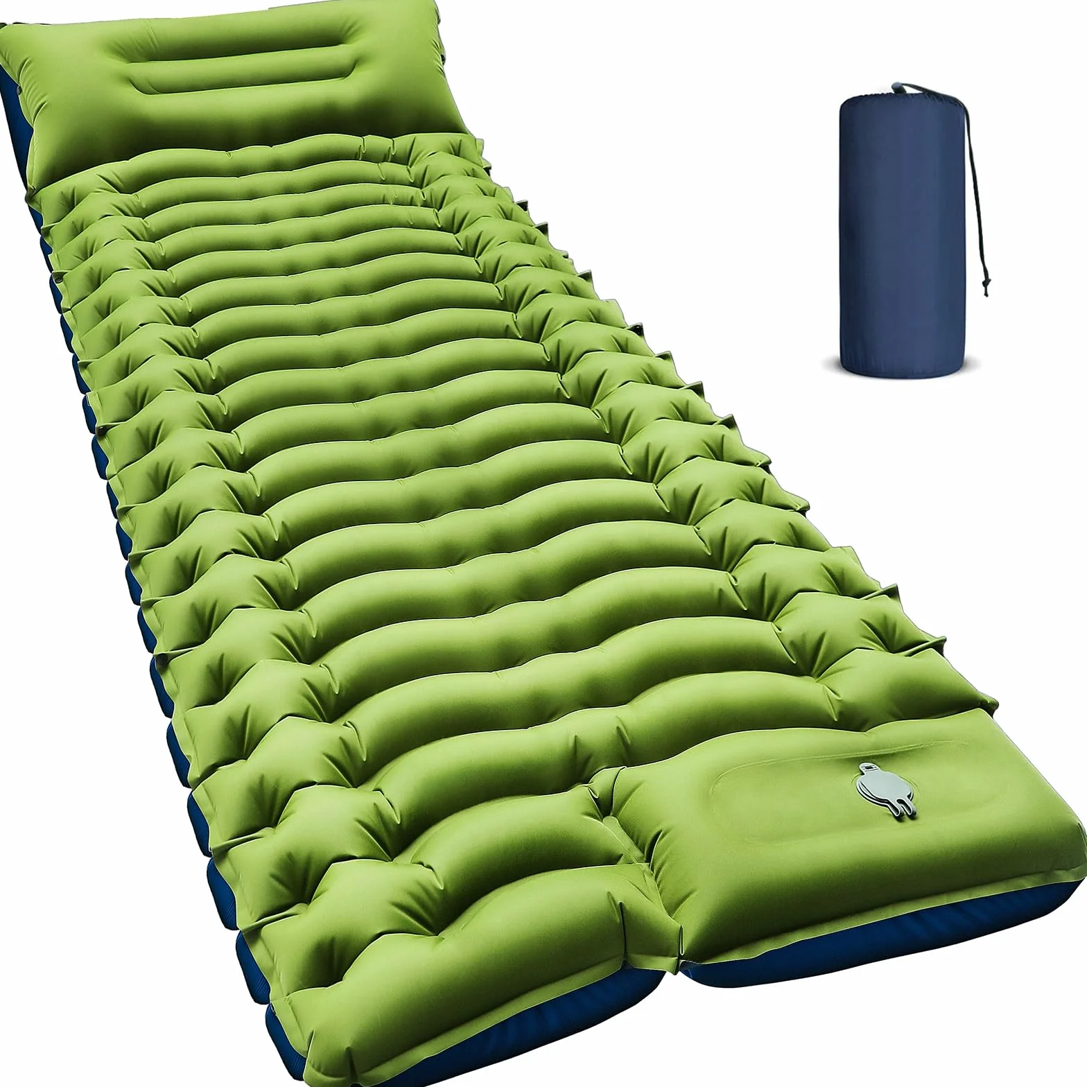 Matelas de Camping autogonflant ultraléger avec Oreiller et Pompe à Pied intégrée Portable Compact pour Trekking