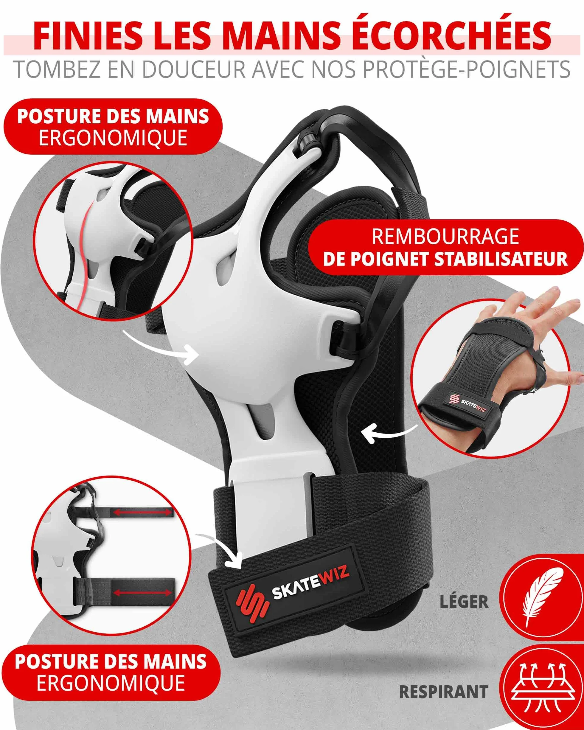 Kit de Protection Roller Enfant 6 pièces Genouillères Coudières Protège-Poignets
