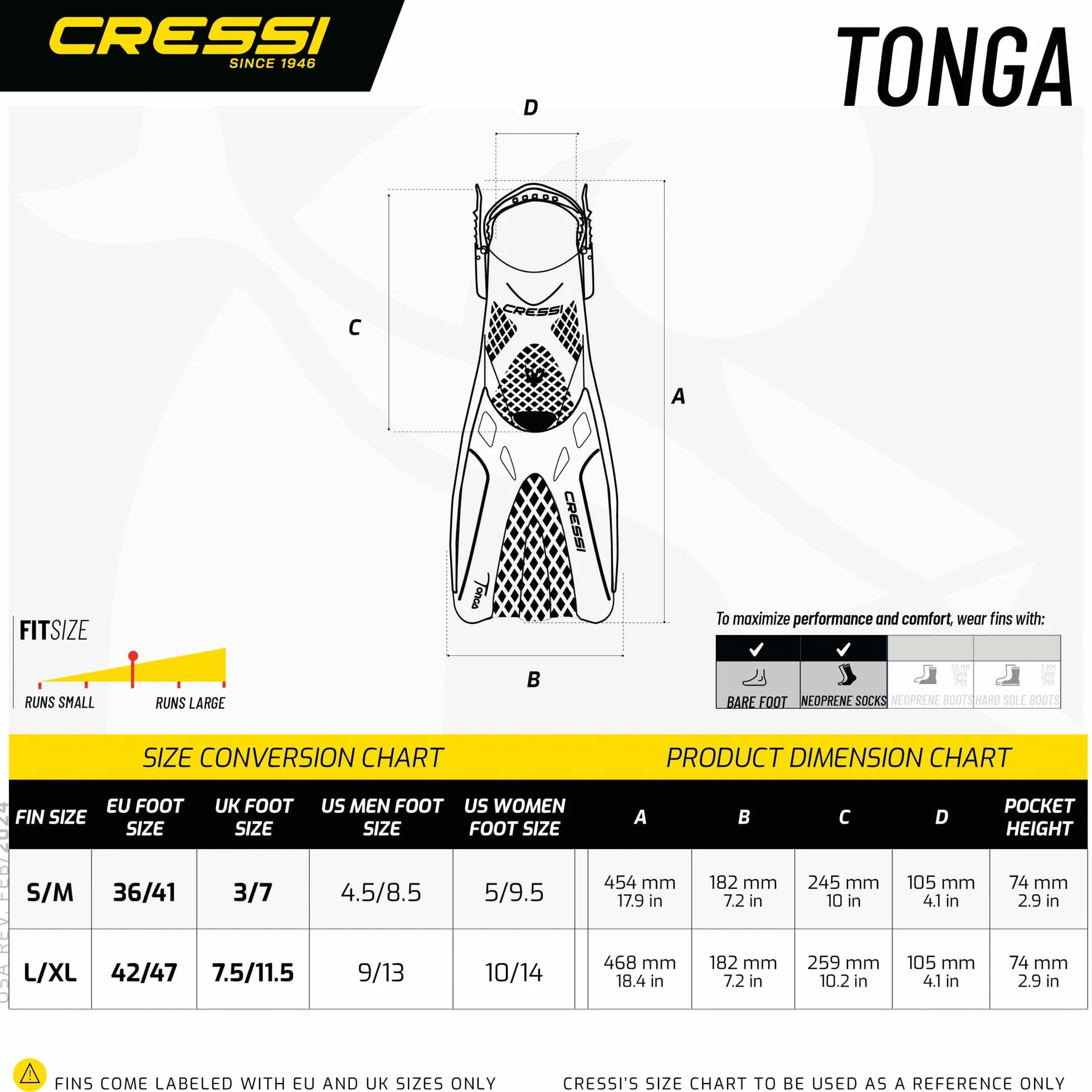 CRESSI Tino Adventure Set - Kit Plongée Snorkeling Palmes Tonga, Masque Tino, Tuba Scilla Adulte