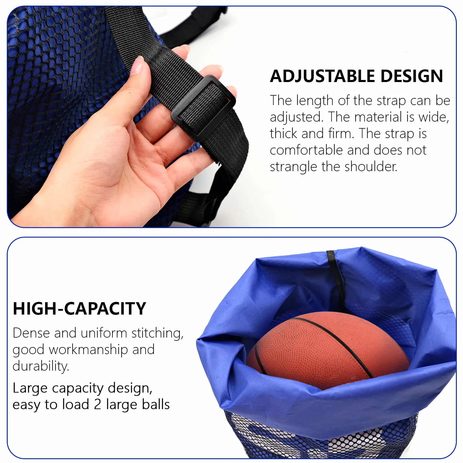 Sac à Dos de Basketball avec Cordon Réglable pour Ballon de Basket, Foot, Volley