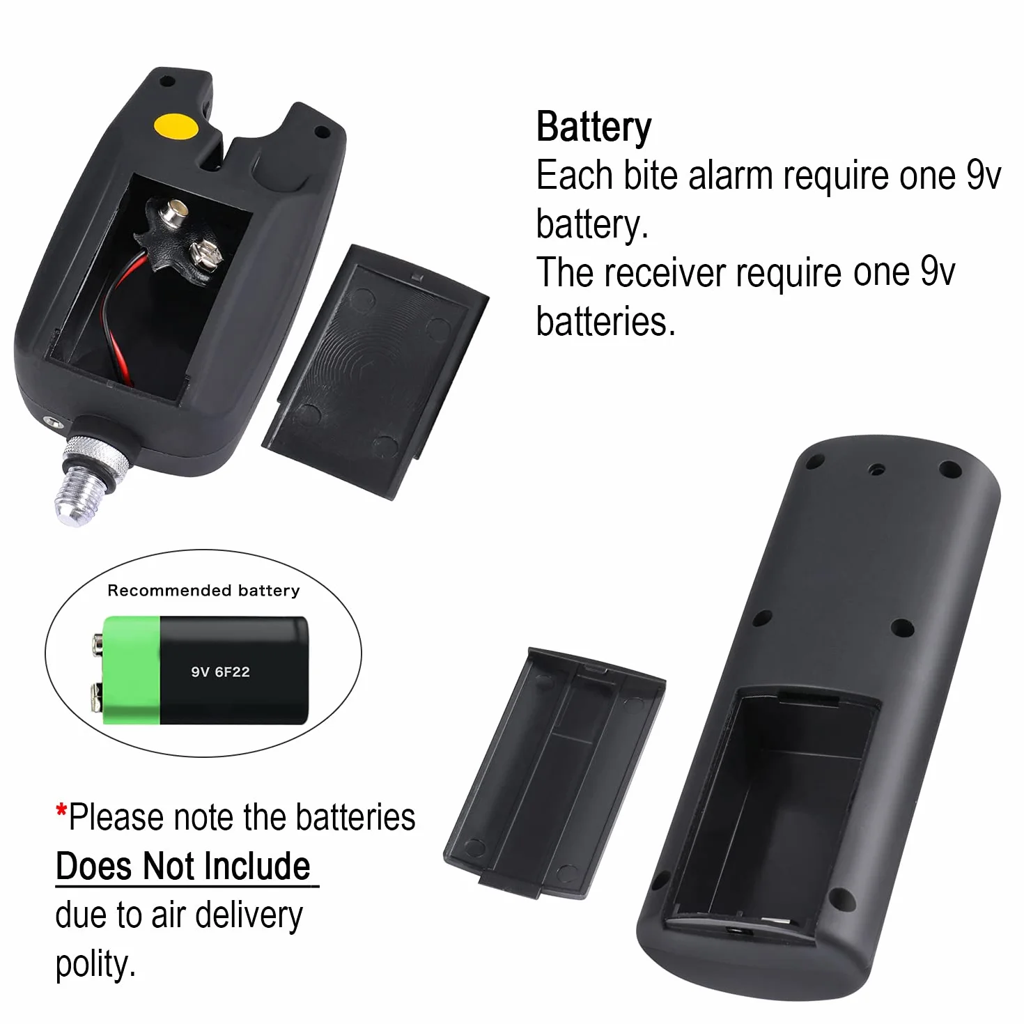 Sougayilang Ensemble d'alarme de Touche de pêche à la Carpe, 4+1 alarmes LED sans Fil avec boîte à Fermeture éclair Portable