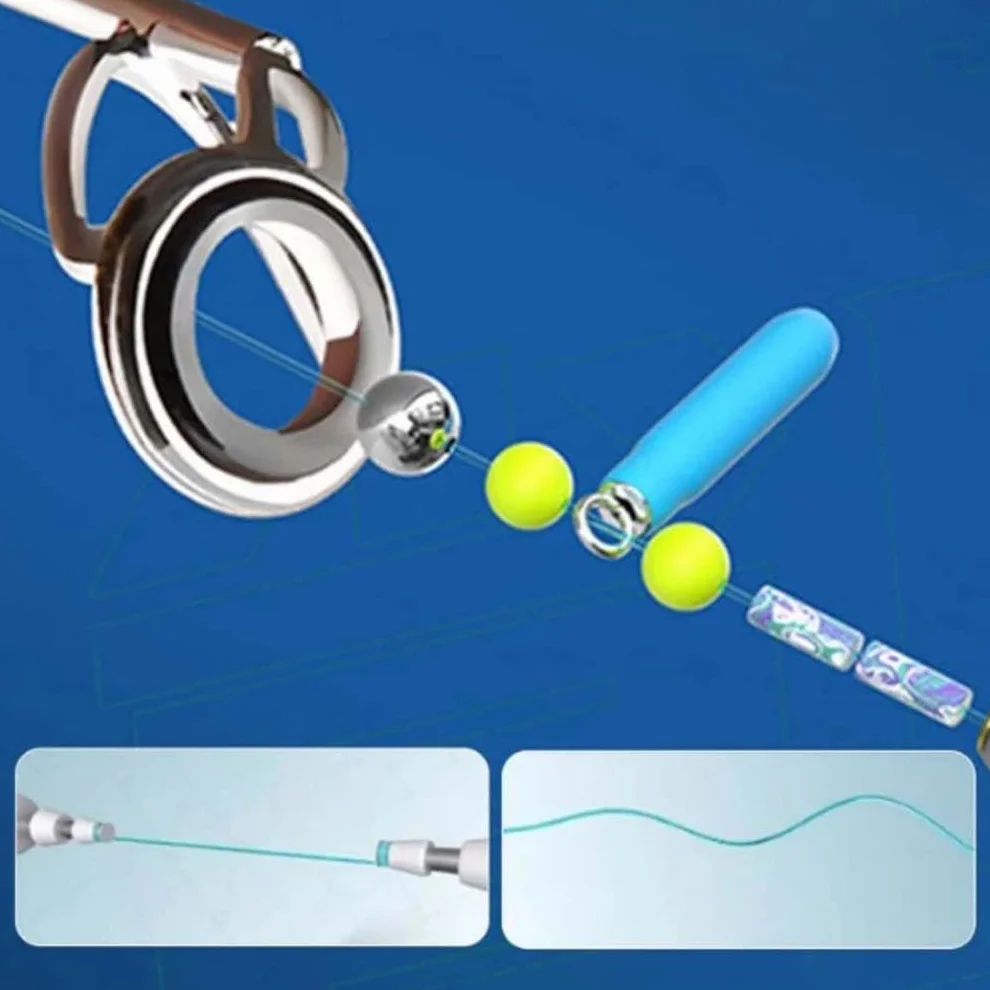 Ensemble de Ligne de pêche Automatique à Recherche de Fond 100m Pre-Tied Automatic Bobber Fishing Line Set