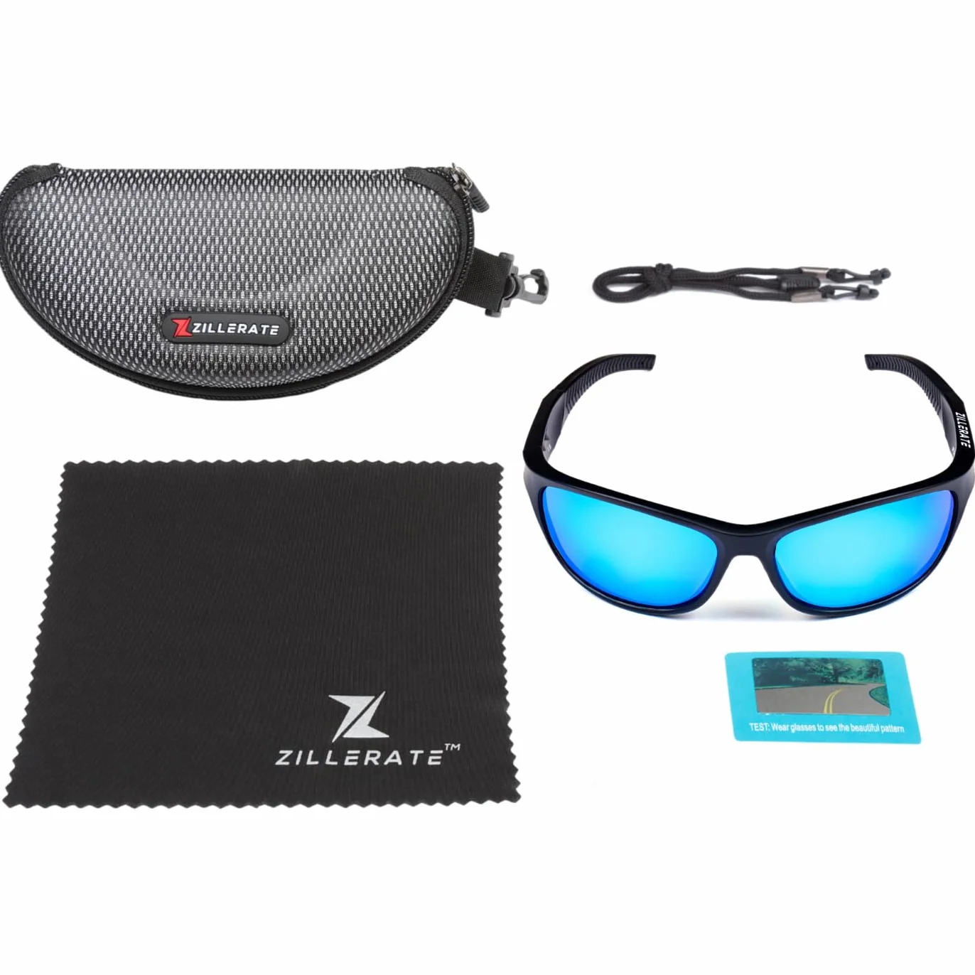 ZILLERATE Lunettes de Soleil Sport Polarisées Homme Femme Protection UV400 TR90