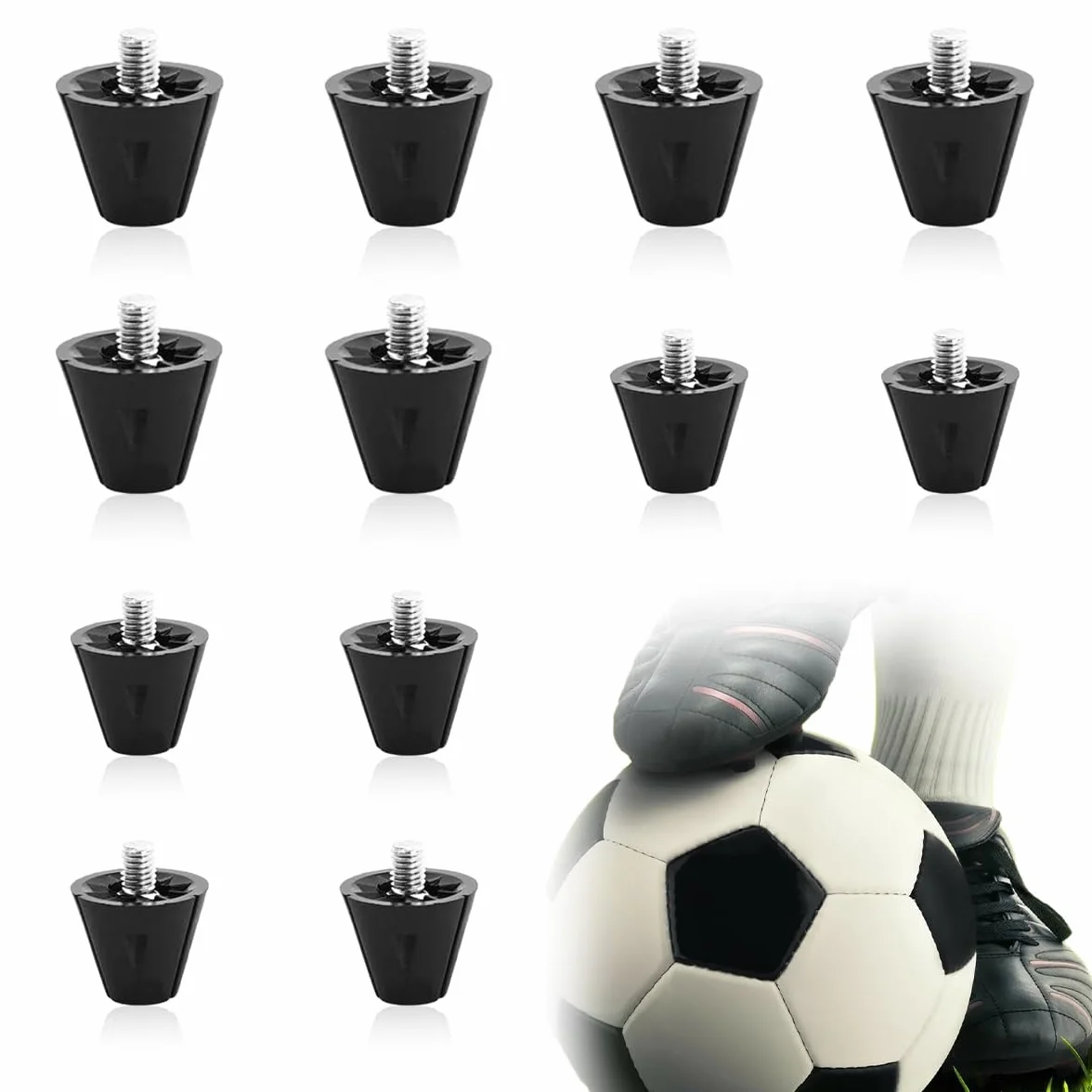 Crampons de Rechange en Aluminium pour Chaussures de Football 13/16 mm, Antidérapant, Conception Effilée, Noir