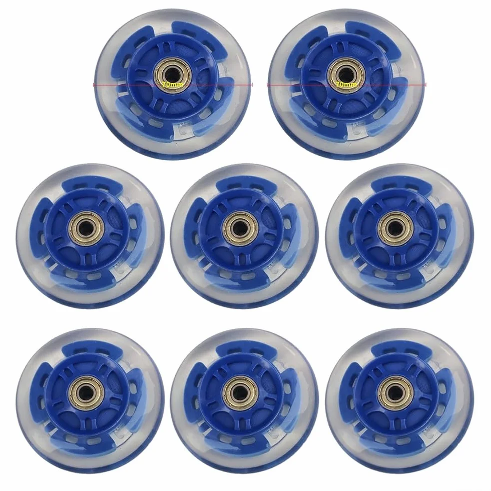NexRen Lot de 8 roues de rechange pour patins à roues alignées LED 64/70/80 mm