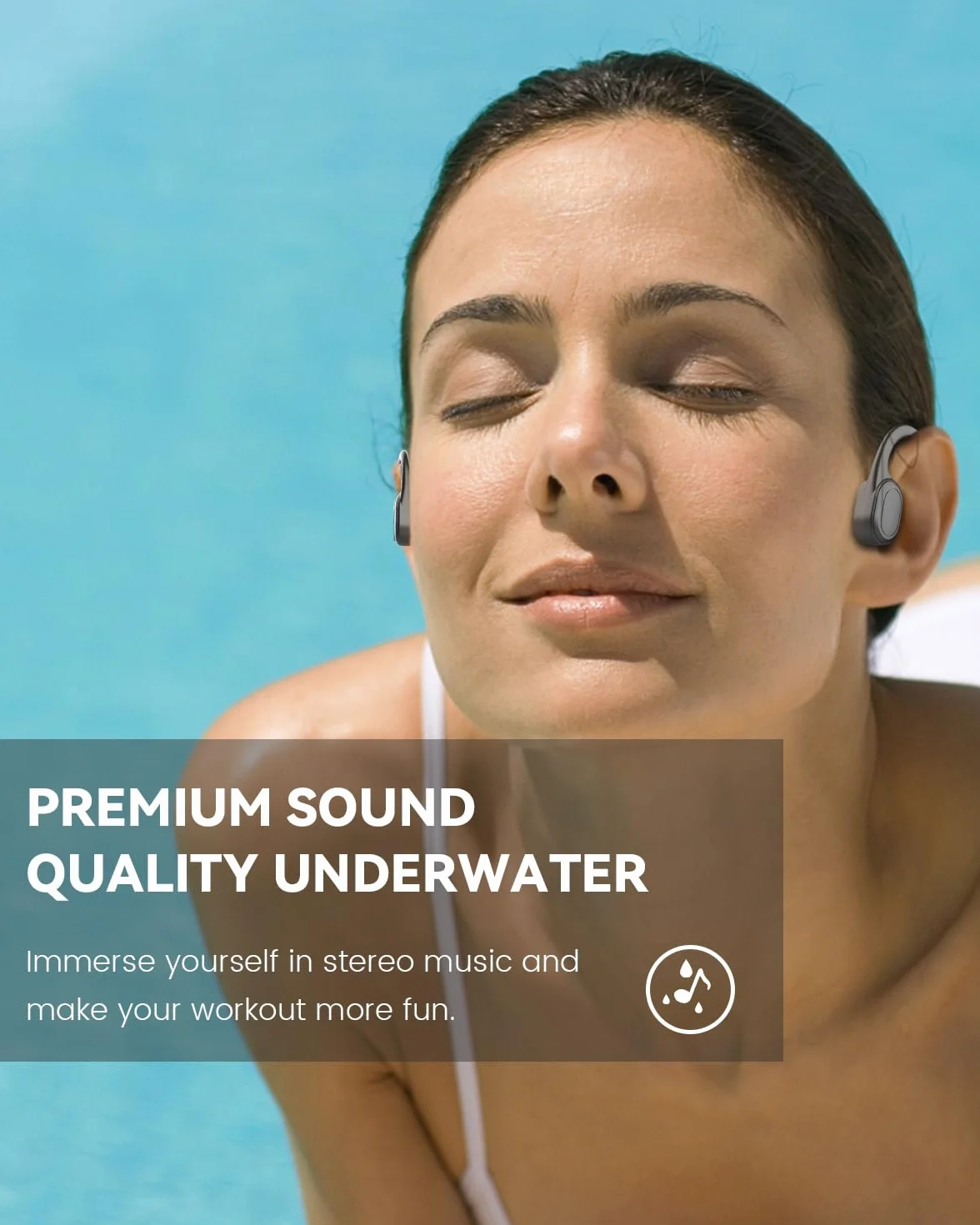 SANOTO Casque Conduction Osseuse Natation IPX8 Ecouteur Waterproof 32GB Bluetooth 5.3